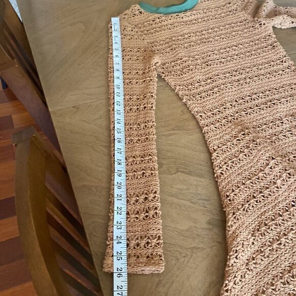 Kenneth Nicholson Camel Brown Loose Knit Mini Dress Size Small - Picture 12 of 12